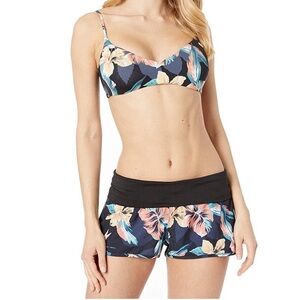 Roxy Women's Endless Summer Boardshort 2" Anthracite Tropical Small